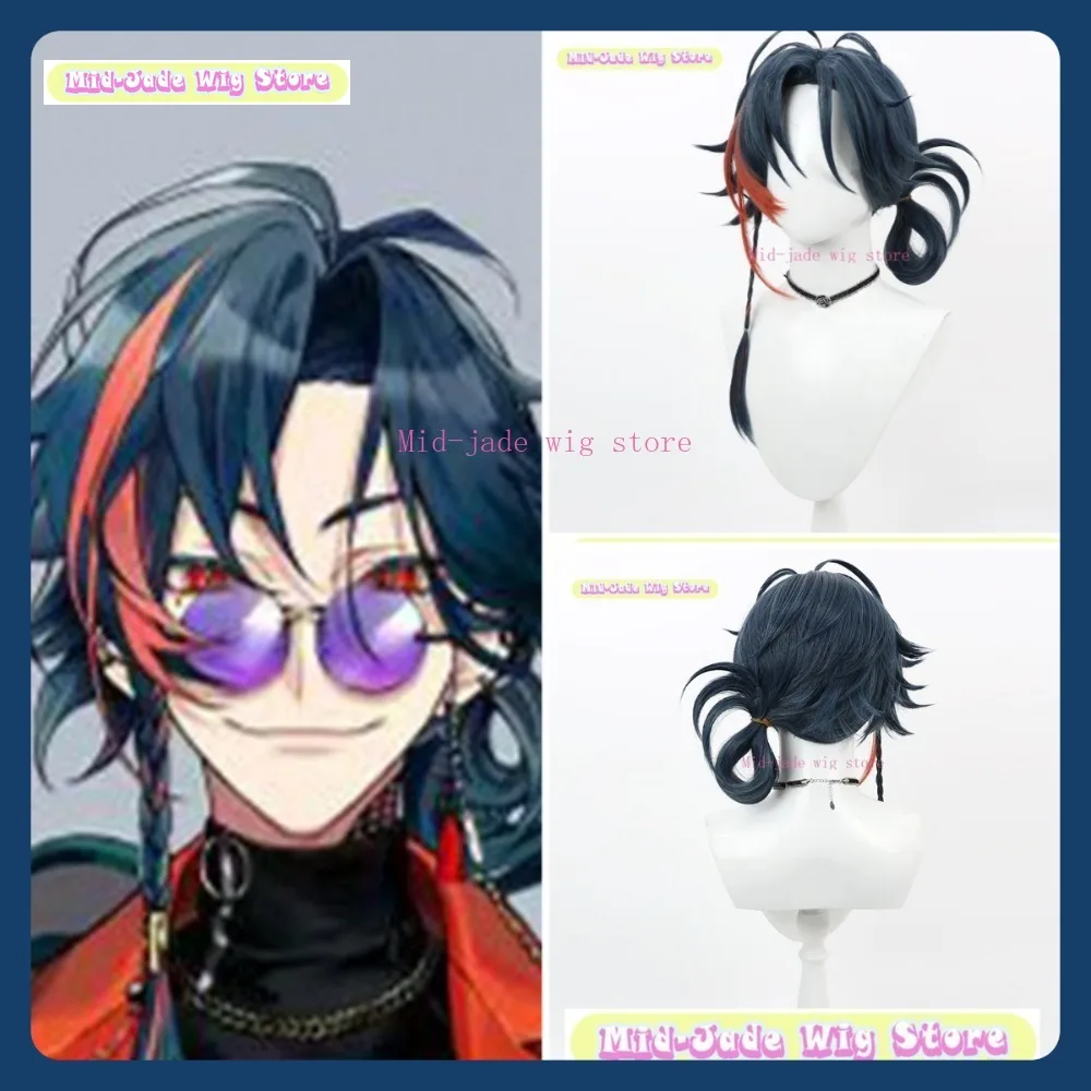 

Mid-jade Wig Store Nijisanji Kaisei Cosplay Wig Anime Game Role-playing Halloween Party Performance Synthetic Hair