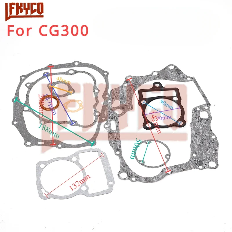 Motorcycle for CG 125 150 CG175 CG200 CG250 CG300 CG350 Cylinder Head Crank Gasket Kit Set Motor Moped Scooter Equipments Parts