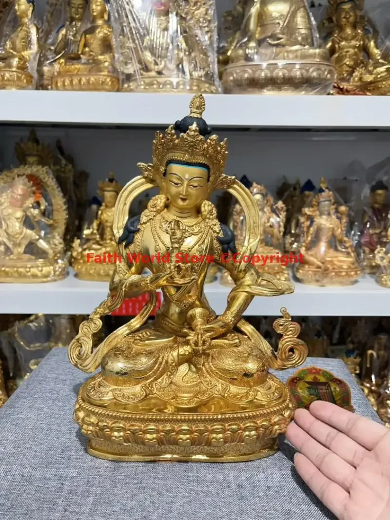 Buddhist Supplies large gilding Tibet scriptures Vajrasattva Vajra Buddha statue subdue demon monsters protection temple worship