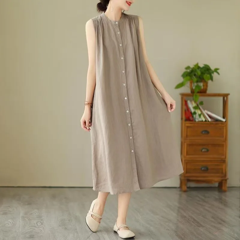 

Long Dress Women Dresses A Line Vestidos Y2k Streetwear Round Neck Sleeveless Solid Casual Loose Elegant Party Night Work 2025