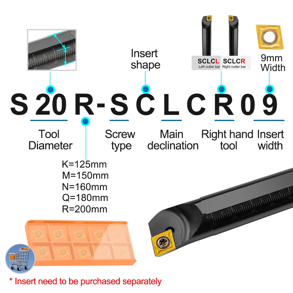 Imagem -03 - Xcan Ccmt Ccgt Inserções de Carboneto Sclcr Scll Suporte de Ferramenta S07k S08k S10k S12m S14n S16q Barra Chata Cnc Torno Ferramentas Corte