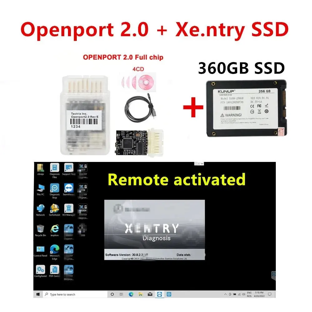 Newest Tactrix Openport 2.0 With XENTRY V2023.12 SSD ECU FLASH Chip Tunning Tactrix Openport 2.0 ECUFLASH With All SW Full Set