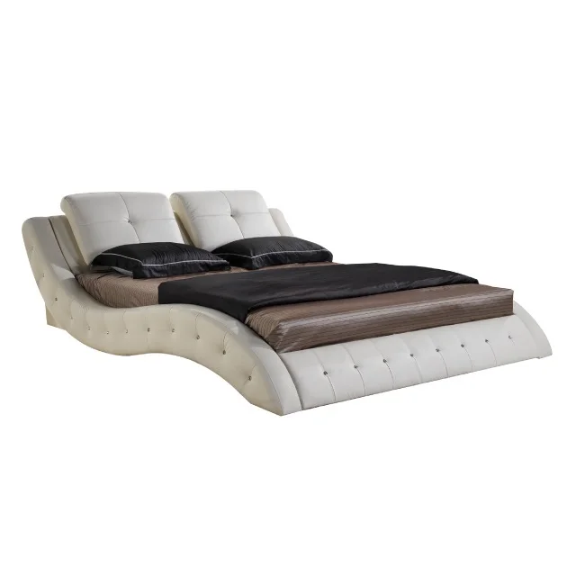 High Quality Streamline Leather Bed Double Size Massage Couch with Buttons