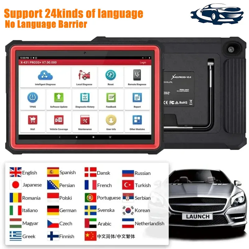 

LAUNCH X431 PRO3S+ Obd2 Ecu coding Automotriz Scanner OBD2 Full System Tablet Support Diagone Xdiag X431 V / X431 V+ / X431 Pro3