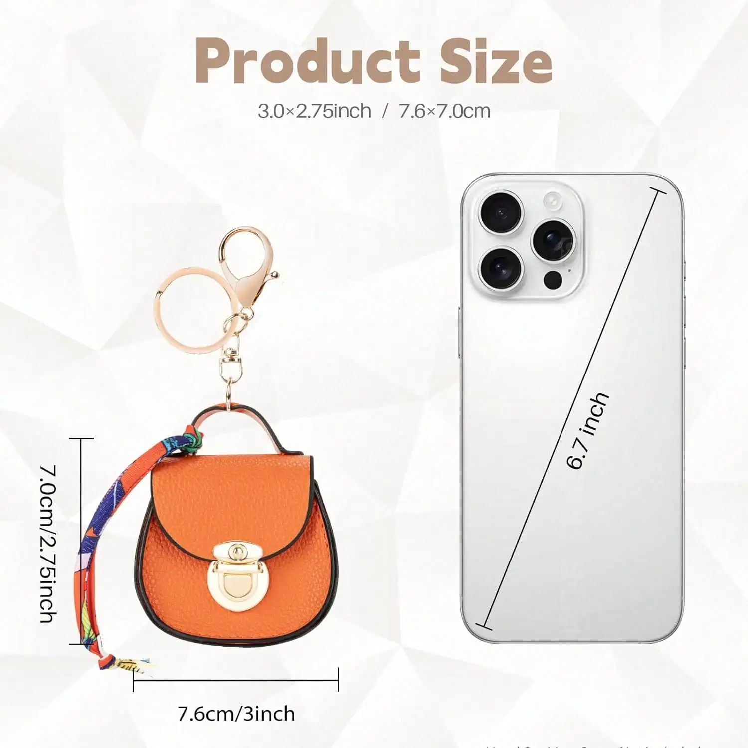 Mini PU Leather Saddle Bag Charm Bag Pendant Luxury Cute Coin Purse Pendant Fashion Decor Creative Keychain Gift Lipstick Bag image 3