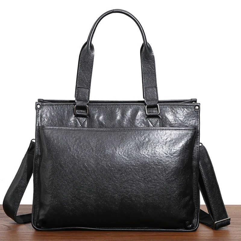 

Business Leather Men's Bag Men's ToteTop Layer Cowhide Briefcase Computer Bag Large Capacity Travel Crossbody Bag