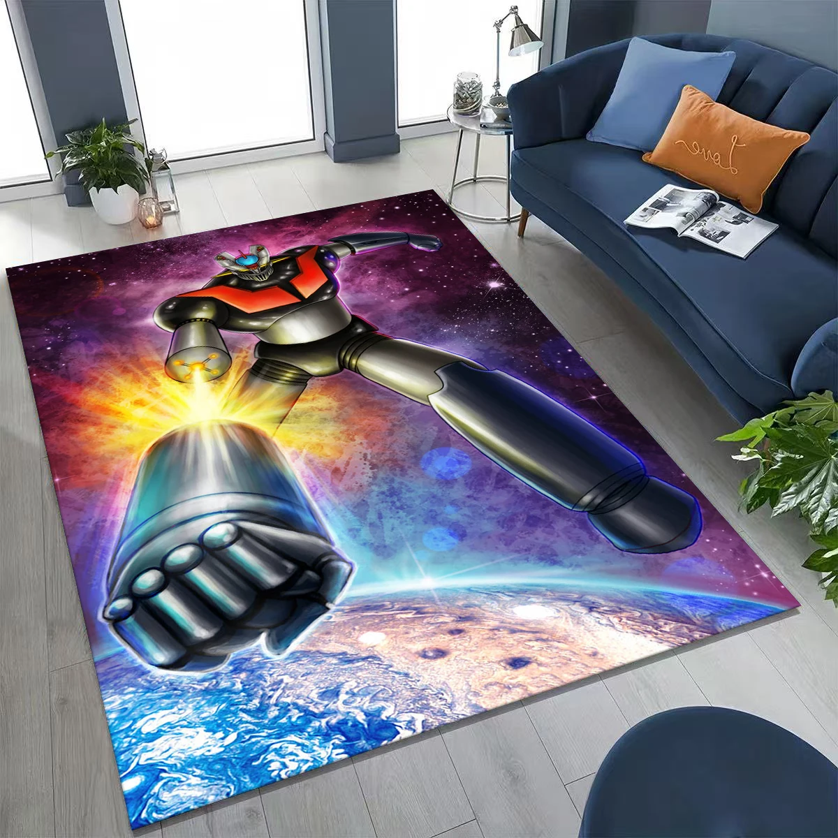 

2026 New UFO Robot Grendizer U Cartoon Rug for Bedroom Living Room Sofa Home Doormat Decor,Large Kids Play Non-slip Floor Mat