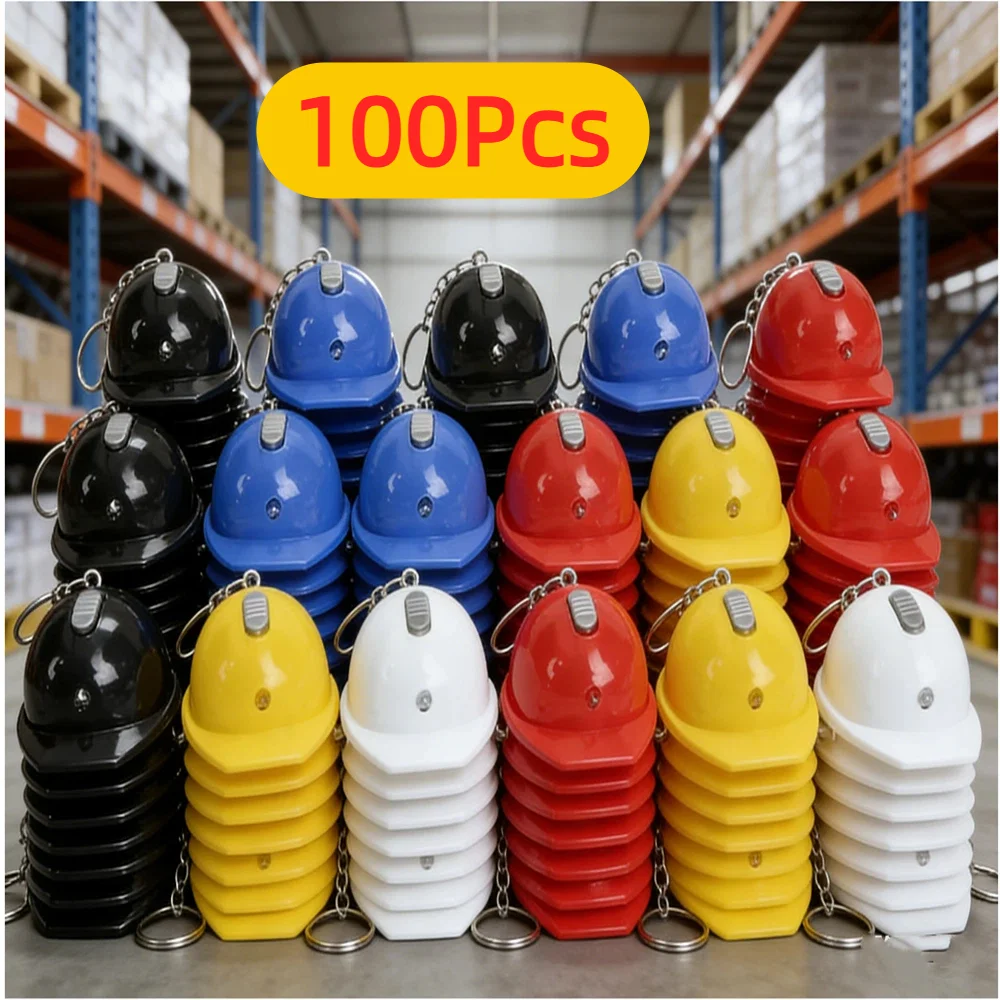 

100 шт. Брелоки-открывалки для бутылок в форме шлема, светящиеся LED-брелоки, креативные практичные брелоки для мероприятий и праздников, ювелирные изделия, подарки