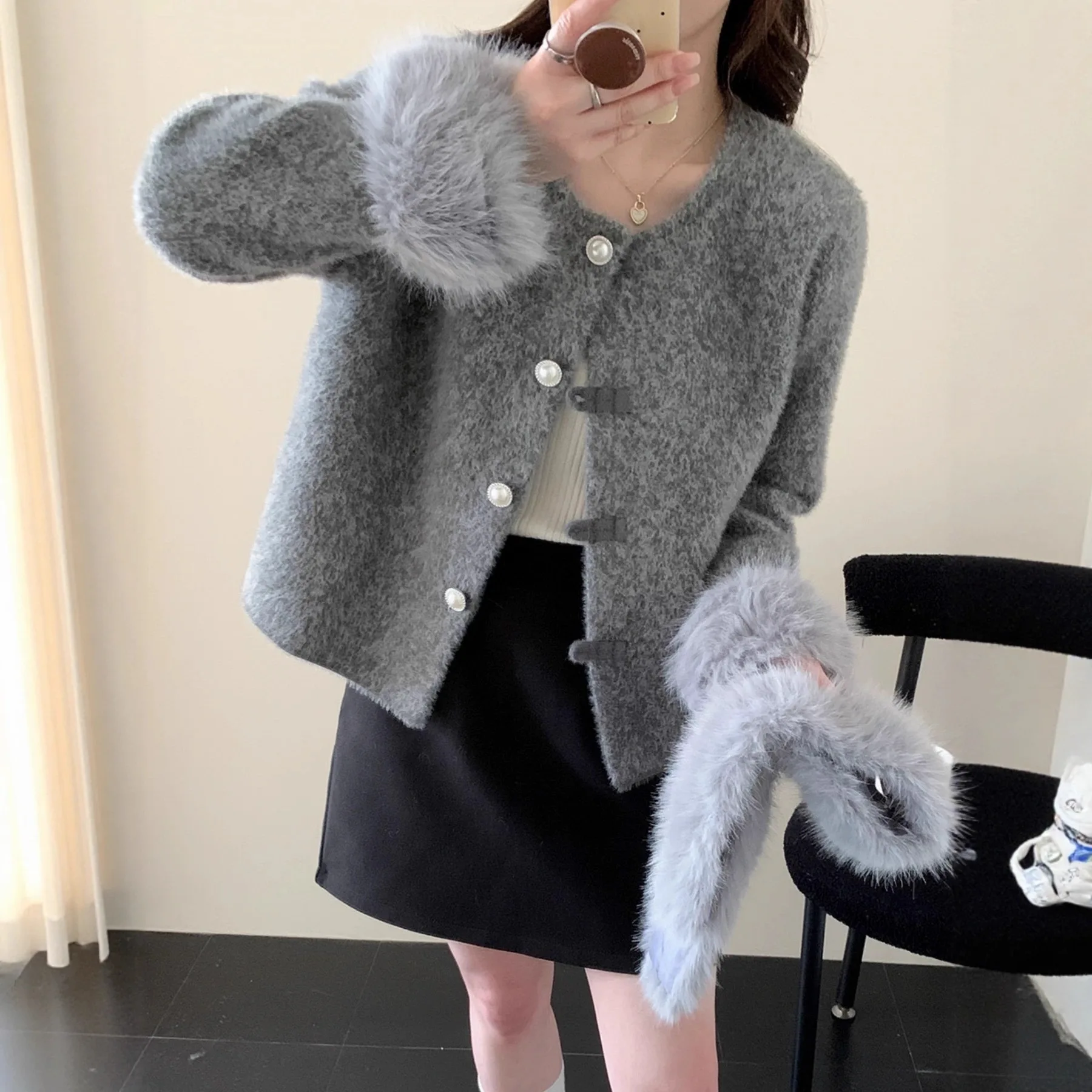 

Tweed Jacket Black Womens Summer Light Thin Single-Layer Regular Slim All-Match Fitting Basic Minimalist Simple Breath Cleanfit