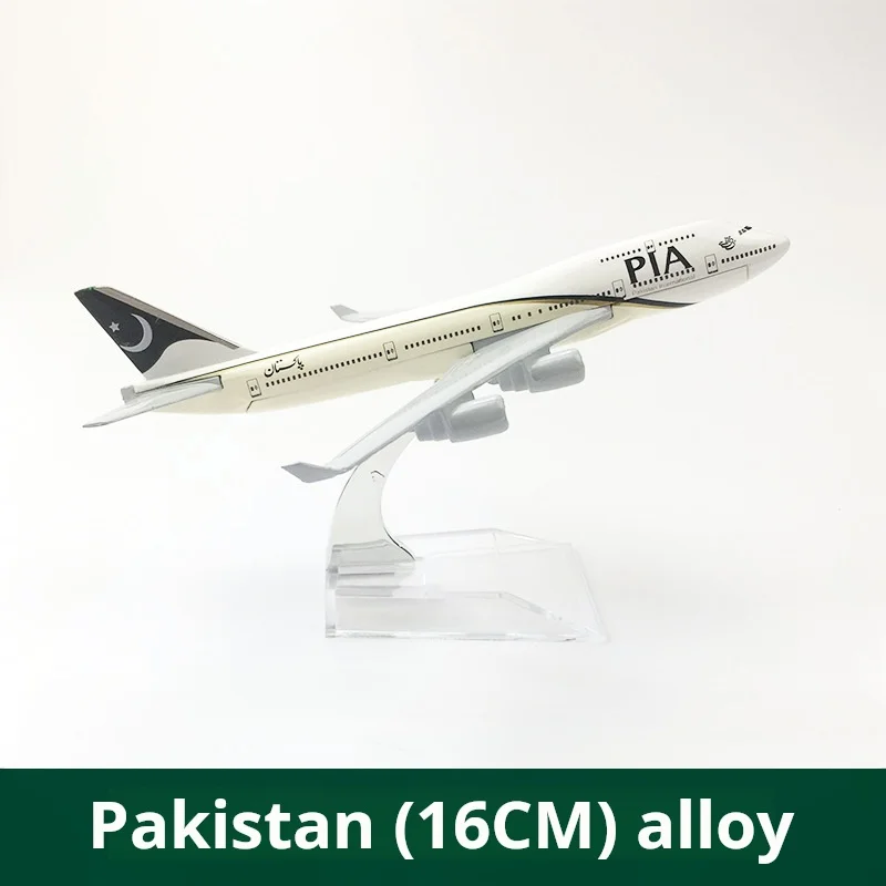 

Aircraft model Ornaments 16CMPakistan Airlines Boeing747 Diecast Aviation Plane Collectible Miniature Toys for Boys Dropshipping