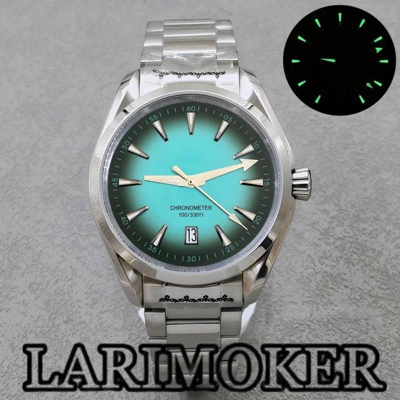 

LARIMOKER 40mm Automatic Mechanical Watch Gradient Dial Green Luminous 100m Water Resistant Stainless Steel Sapphire Crystal