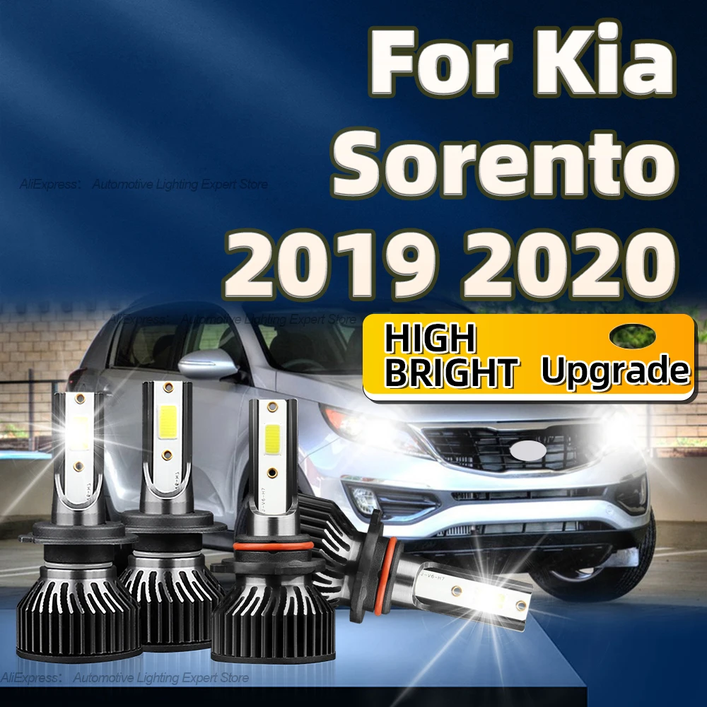 

2/4Pcs Car Headlight H7 HB3 50000LM LED Bulbs 6000K Lights Turbo Lamp with Fan Cooling Long Life For Kia Sorento 2019 2020