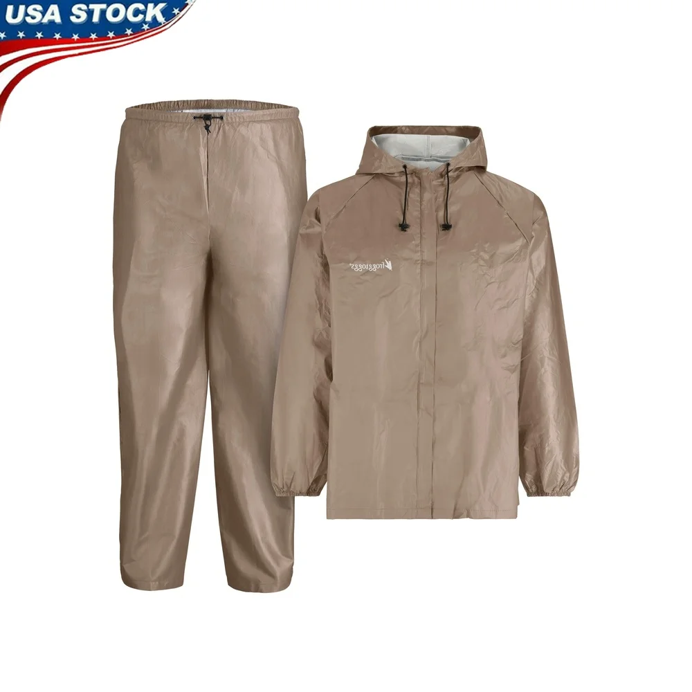 

Ultra Lite водонепроницаемый дождевик мужской регулируемый капюшон дышащий легкий ветрозащитный куртка на молнии брюки с эластичной резинкой на талии