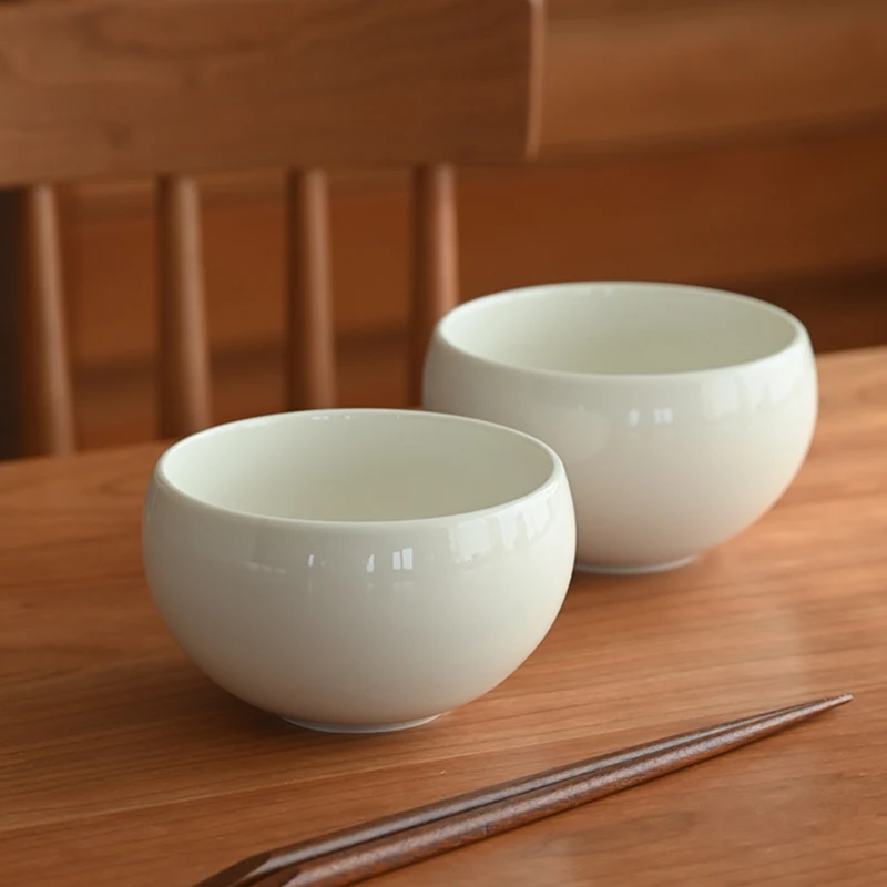 Vintage Design 360ML Round Ceramic Bowl Solid Durable Cute Small Rice Bowls Household Kitchen Oats Congee Milk Serving Bowl
