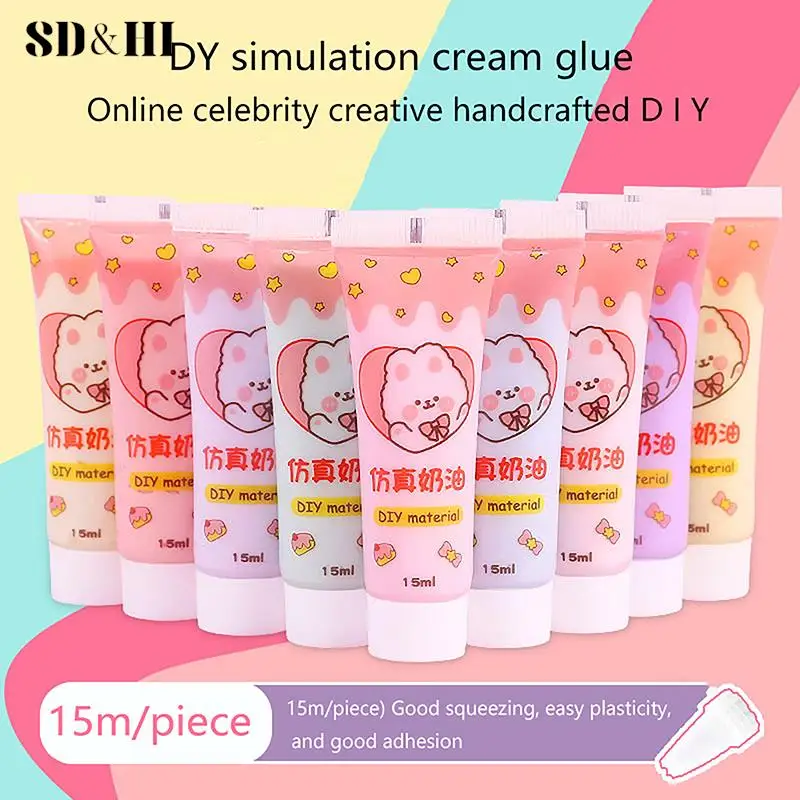 15ml Simulation Creme Kleber DIY Handy Shell Material hausgemachte Haarnadel Goo Karte Briefpapier Box Harz manuelle Paste Kleber