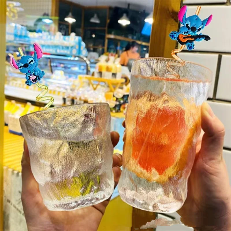 디즈니 스티치 피규어 재사용 가능한 빨대 애니메이션 스티치 카와이 릴로 & 스티치 어린이 생일 파티 장식 용품 크리스마스 선물