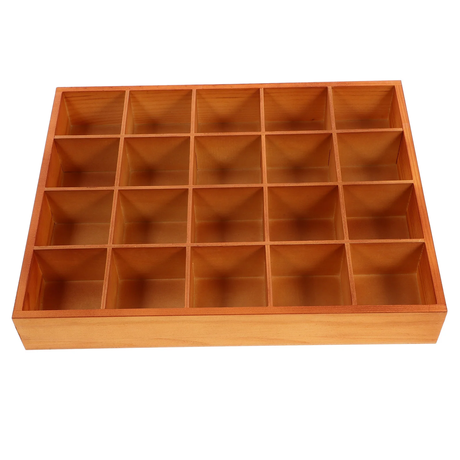 

20 Compartment Wooden Tray for Home Organization Jewelry Storage Desktop Sorting Box Sock Sundries Makeup Accessories Holder