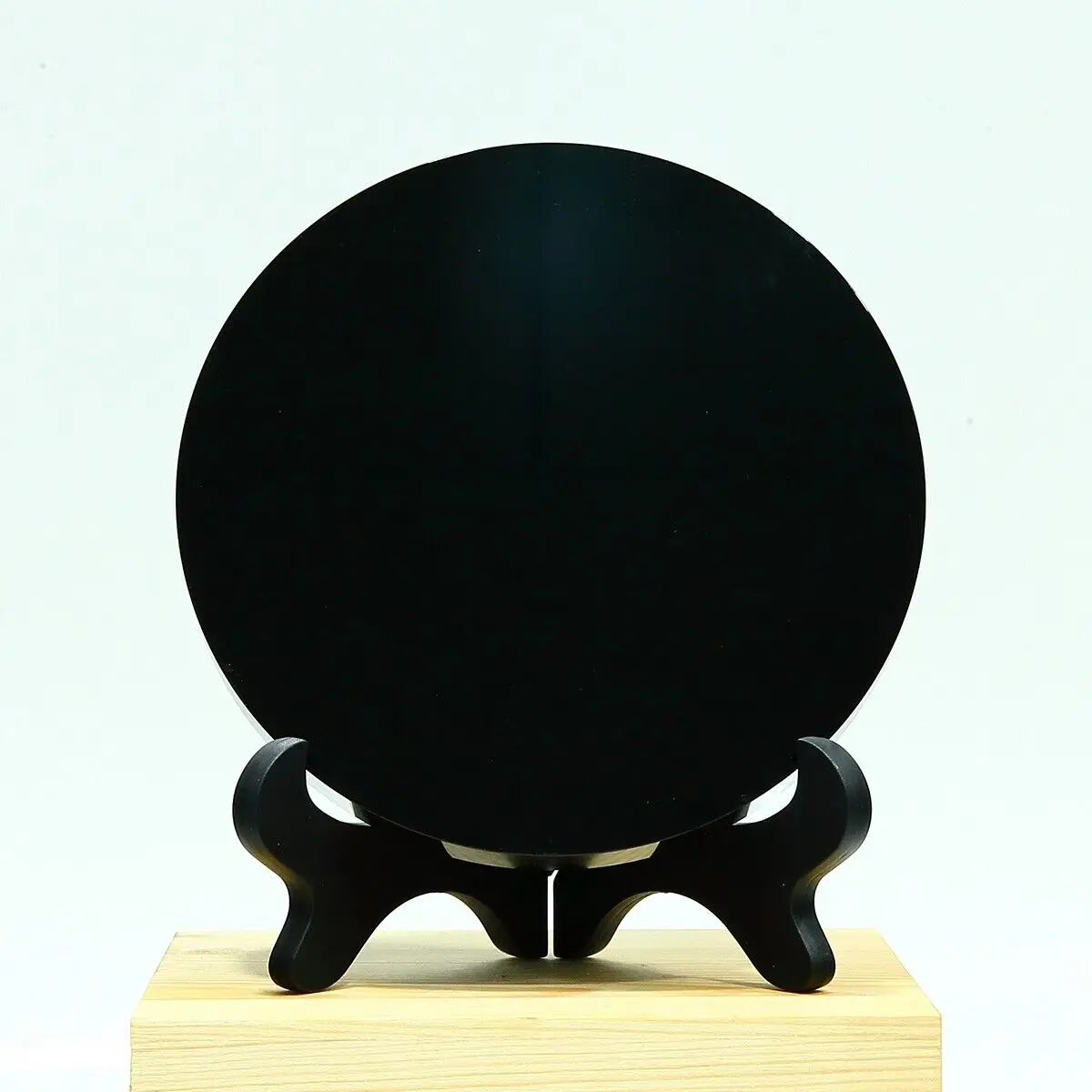Natural Obsidian Mirror Stone Disc Tezcatlipoca Mexico Aztec Maya Mexican 1pcs image 2