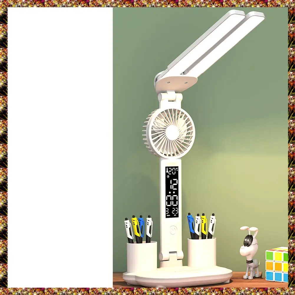 BTCL Rechargeable Table Lamp For Study Desk Lamp Reading Light Led Table Light With Fan, Led Clock Dispaly Reading Lamp