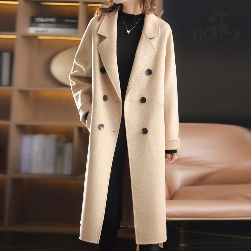 MODX Autumn And Winter New Double-sided Cashmere Coat Women's Mid-length Loose Korean Version Over The Knee Wool Women's Coat