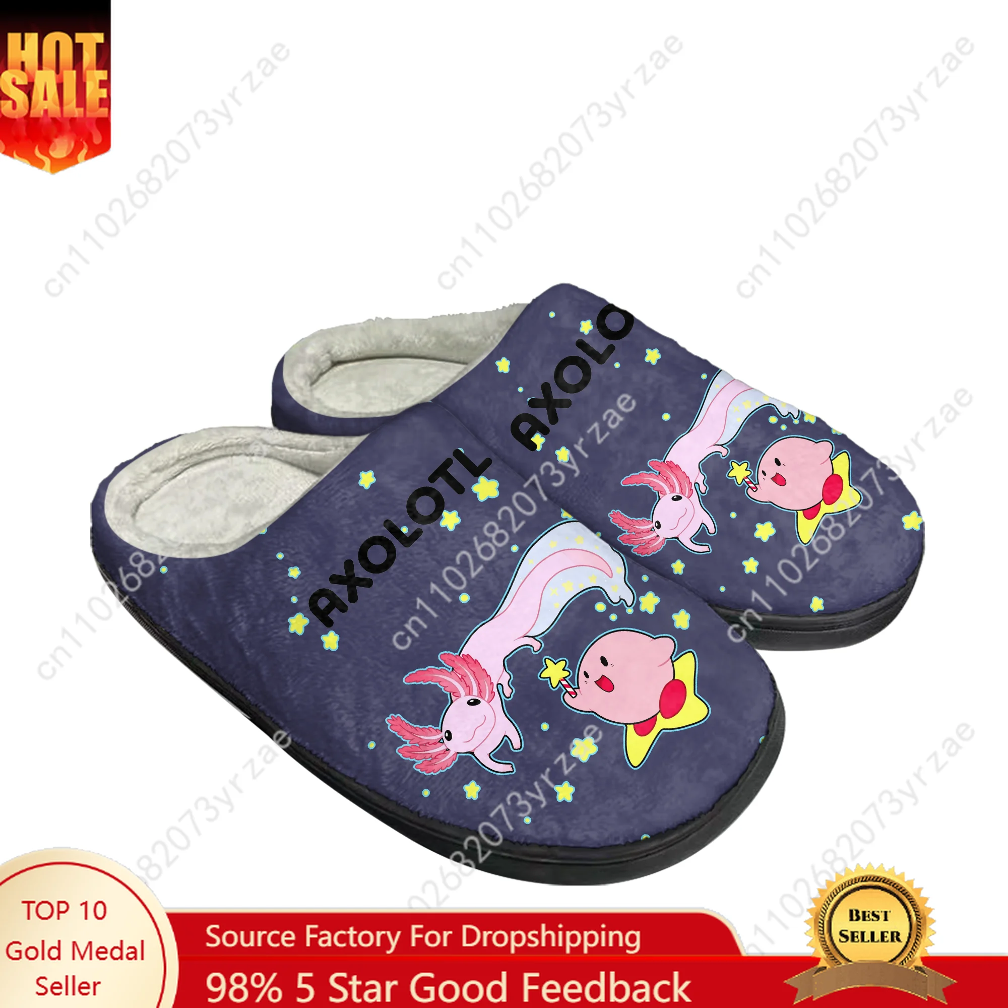 Axolotl حذاء قطني شبشب عائلي للرجال والنساء المراهقين جودة عالية موضة قطيفة داخلي أحذية دافئة غير رسمية شبشب مخصص