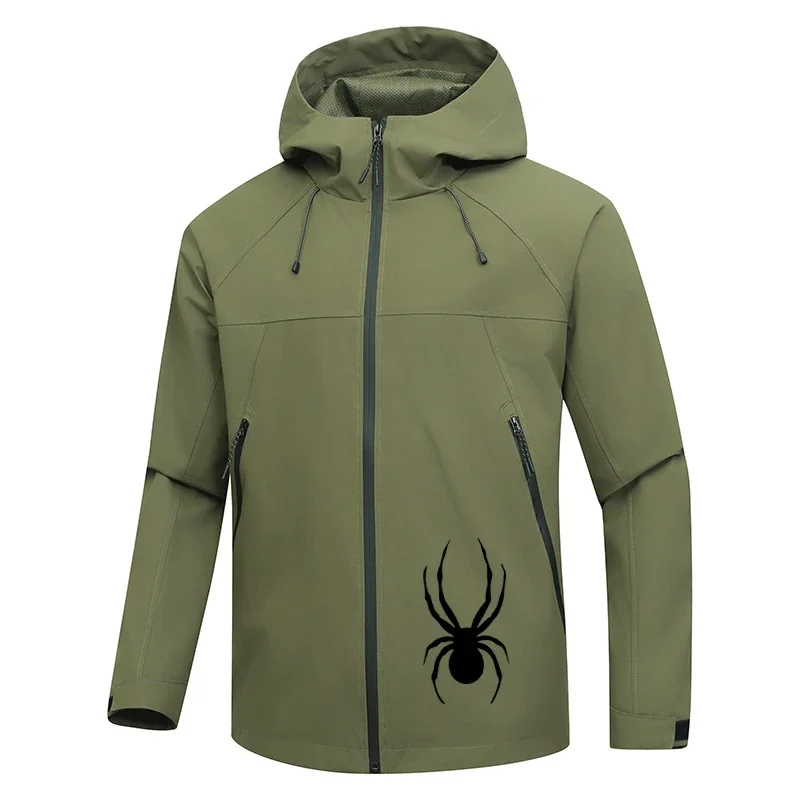 Men's and women's waterproof outdoor hooded jackets, outdoor rock climbing autumn and winter windproof jackets