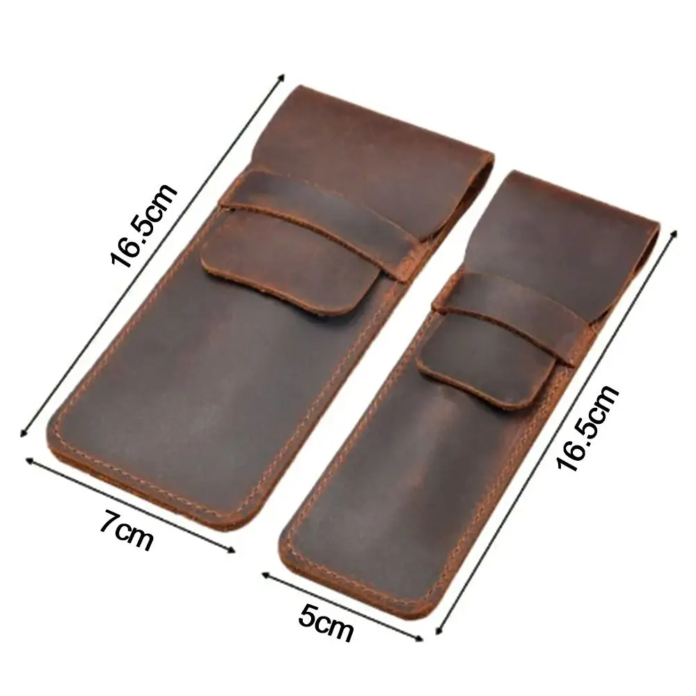Genuine Leather Retro Leather Pen Holder Handmade 5Colors Brown Fountain Pen Pouch Retro Ballpoint Pen Protective