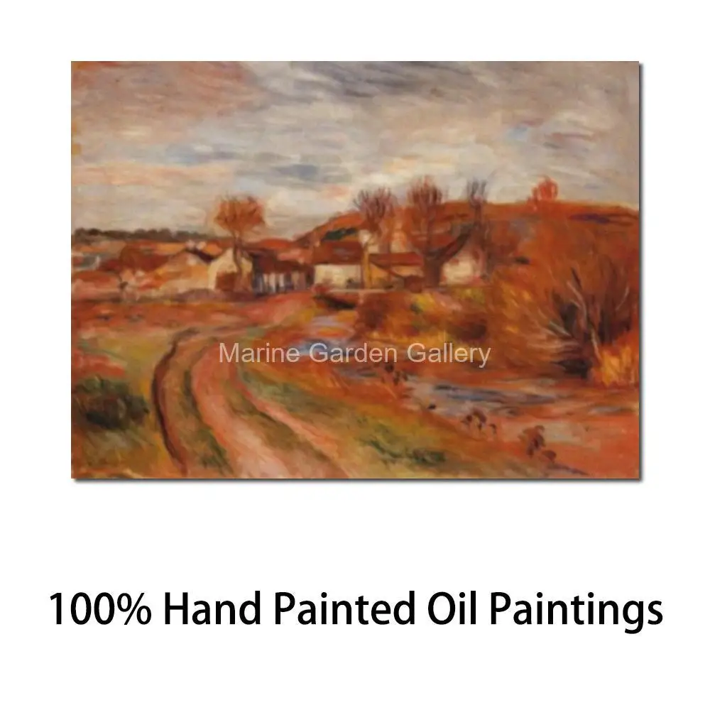 Impressionist Landscape Art On Canvas Handmade Pierre-Auguste Renoir Painting Village Artwork Modern Hotel Restaurant Decor Gift