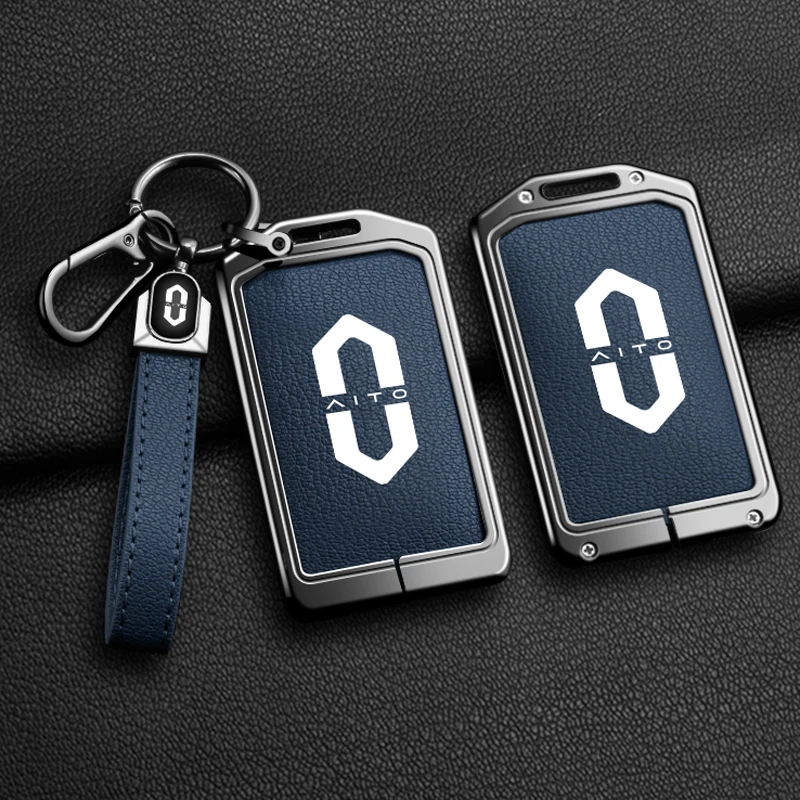 

Zinc Alloy Leather Car Smart NFC Card Key Cover Case Fob For Aito M5 M7 M9 Protector Shell Holder Keychain Auto Accessories