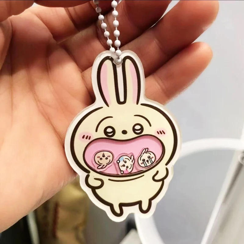 Cartoon jiyi Shaker Pendant Keychain Acrylic Usagi Hachiware Shaker Fun Bag Pendant Decoration Friend Gift