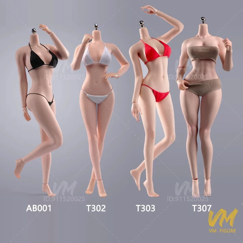 

ANT 1/6 Scale 12" Female Soldier Action Figure Body AB001 T302 T303 T307 Super Flexible Seamless Big Breast Woman Dolls Toys