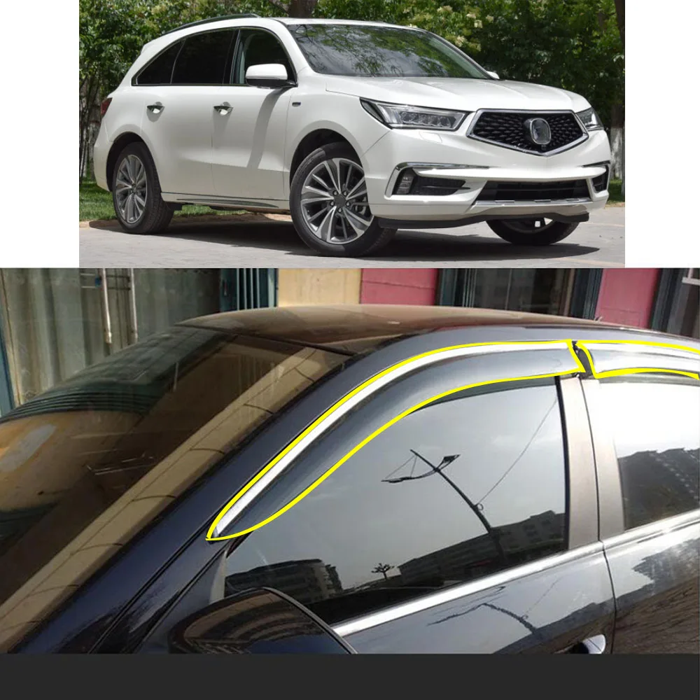 

Car Body Styling Sticker Plastic Window Glass Wind Visor Rain/Sun Guard Vent Parts For ACURA CDX 2015 2016 2017 2018 2019