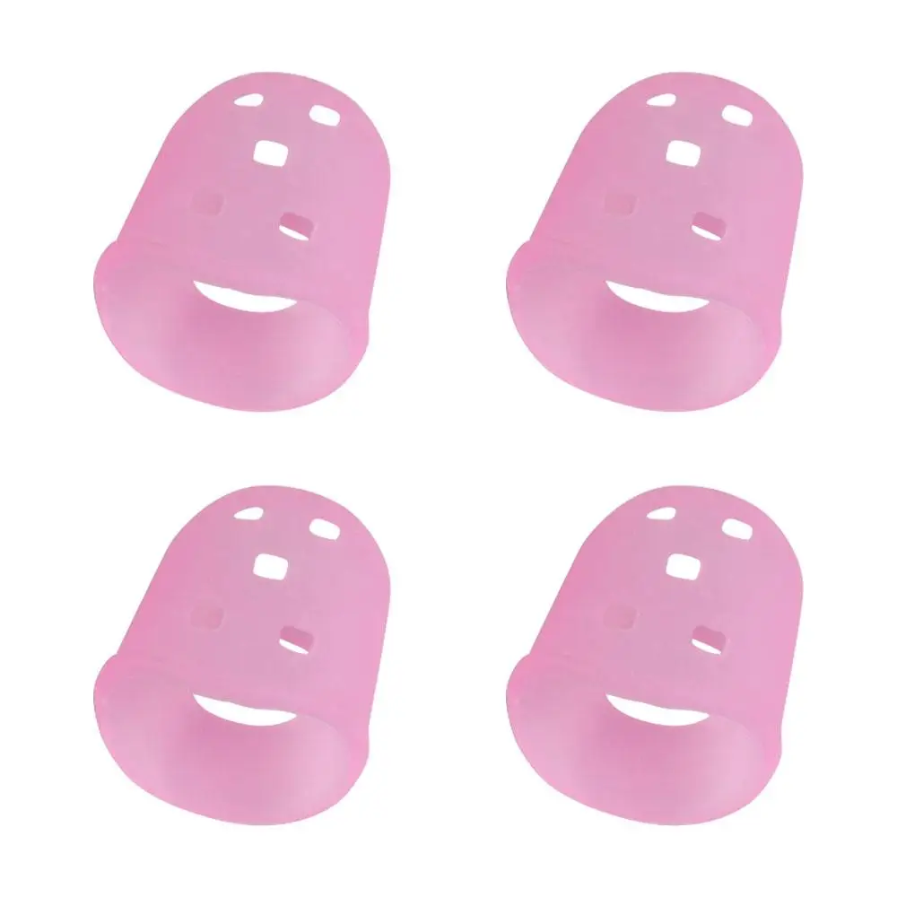 

4pcs/set Non-Slip Guitar Fingertip Protectors Rubber Thimble Solid Color Silicone Finger Guards DIY Craft Glove