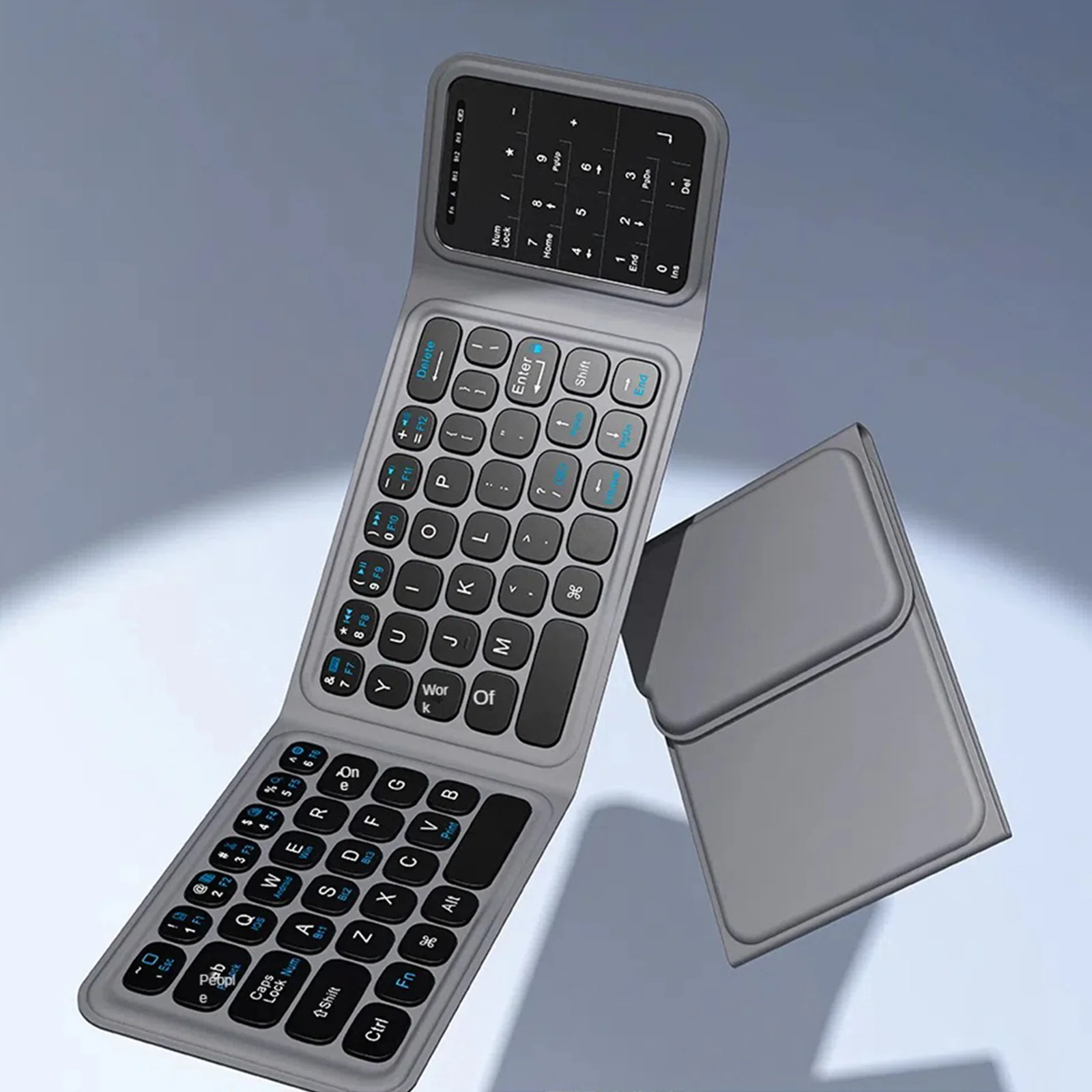 Tri-Bluetooth Keyboard Tri-fold keyboard 200mAhPortable Mini Keyboard Type-c Rechargeable Keyboard for Windows Android iOS