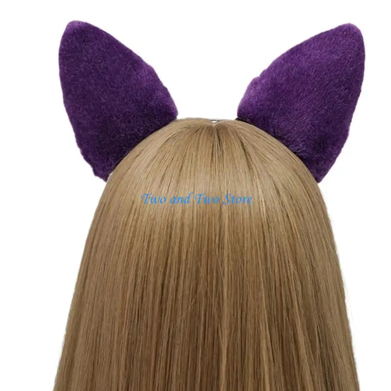 

HX6F Girl Handmade Furry Wolf Ear Cats Furry Kitten Party Costume Cute Wolf Ears