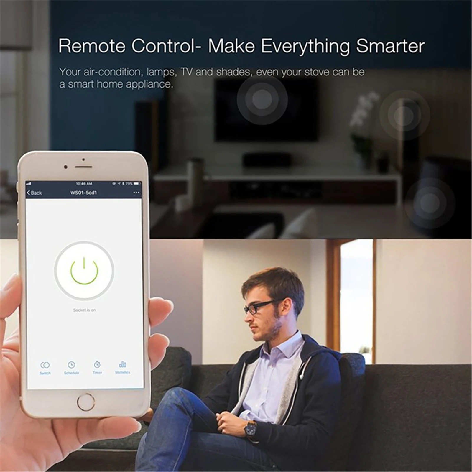 WiFi EU Smart Double Plugs Group Controller Real-time Monitoring for Tuya for Smart Life App
