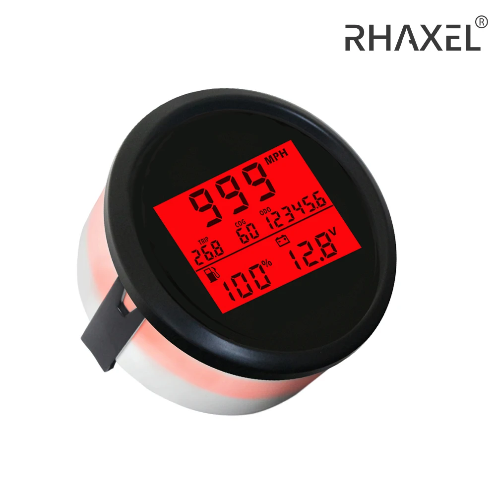 RHAXEL 3 3/8'' Car Sailboat Truck 3in1 Multi-Function Guage GPS Speedometer with Fuel Level Water Level Oil Temperature 12V 24V