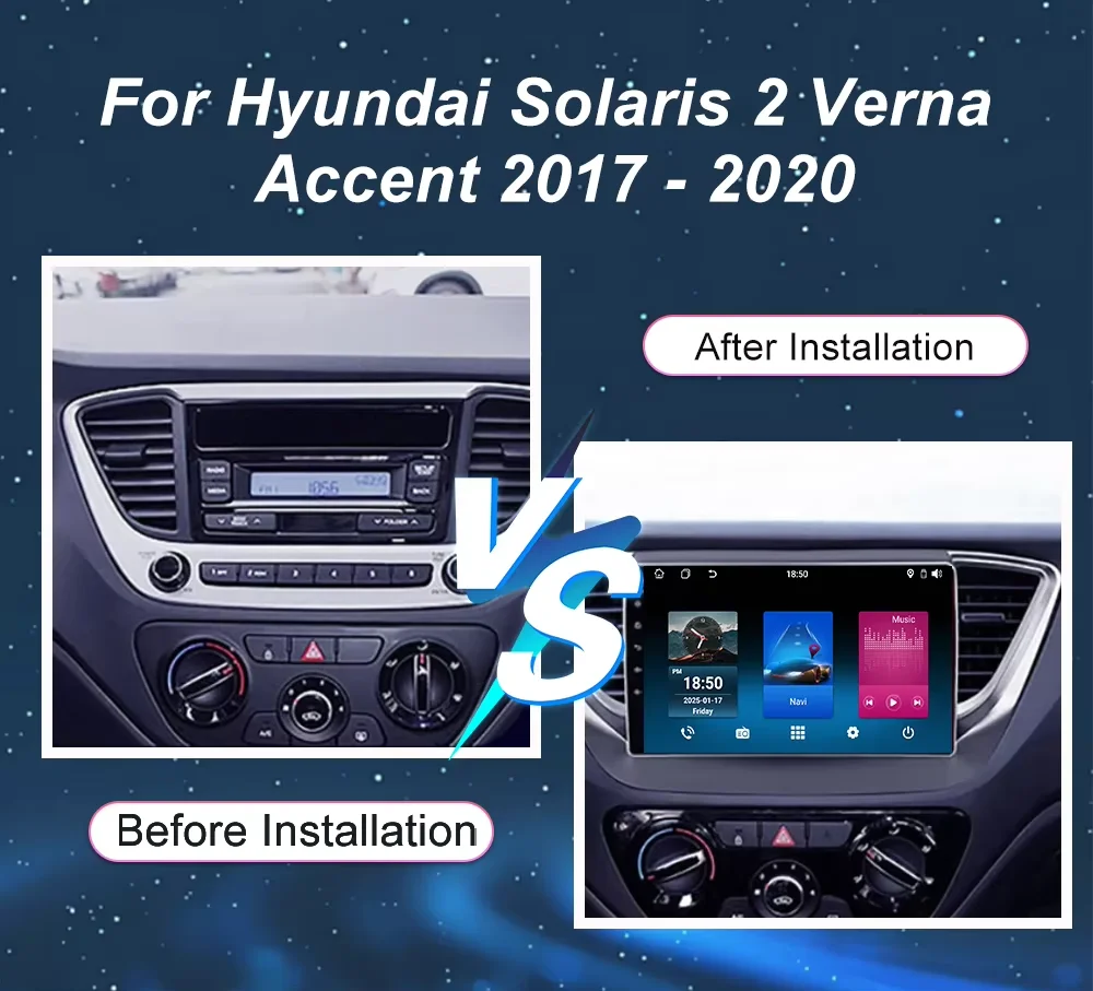Android 15 Carplay For Hyundai Solaris 2 Verna Accent 2017 2018 2019 2020 Auto Radio Stereo GPS Navigation Multimidia Player 4G