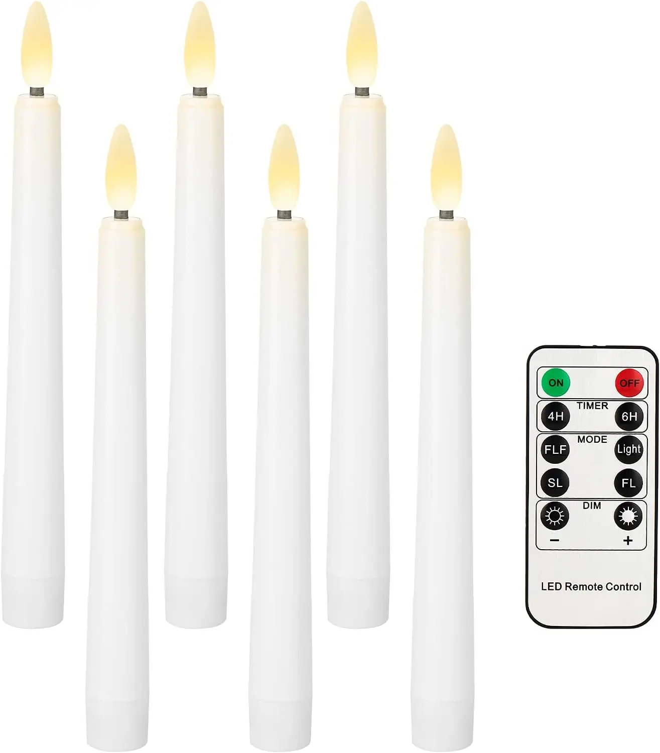 8" Flickering LED Taper Battery Operate Candle light w/timer Remote 3D wick Wedding Home Party Ambient table Lighting Decoration - view 3