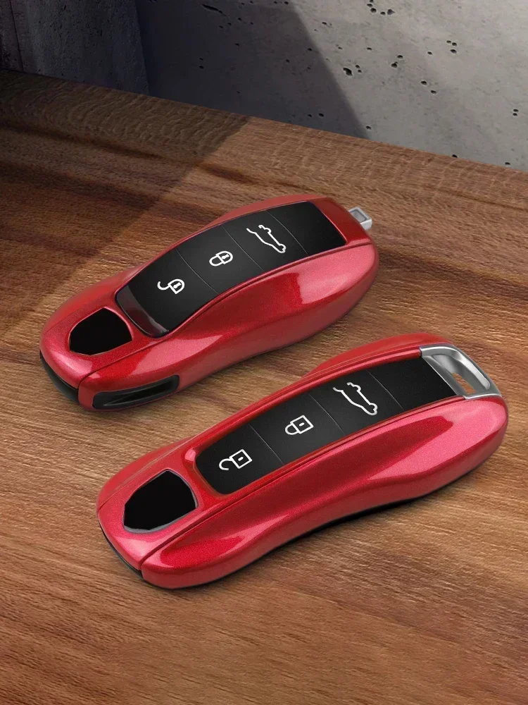 Solid Color ABS Remote Smart Car Key Case Cover Fob for Porsche Panamera Macan 718 Taycan 911 Cayman Boxster 9ya 971 Accessories