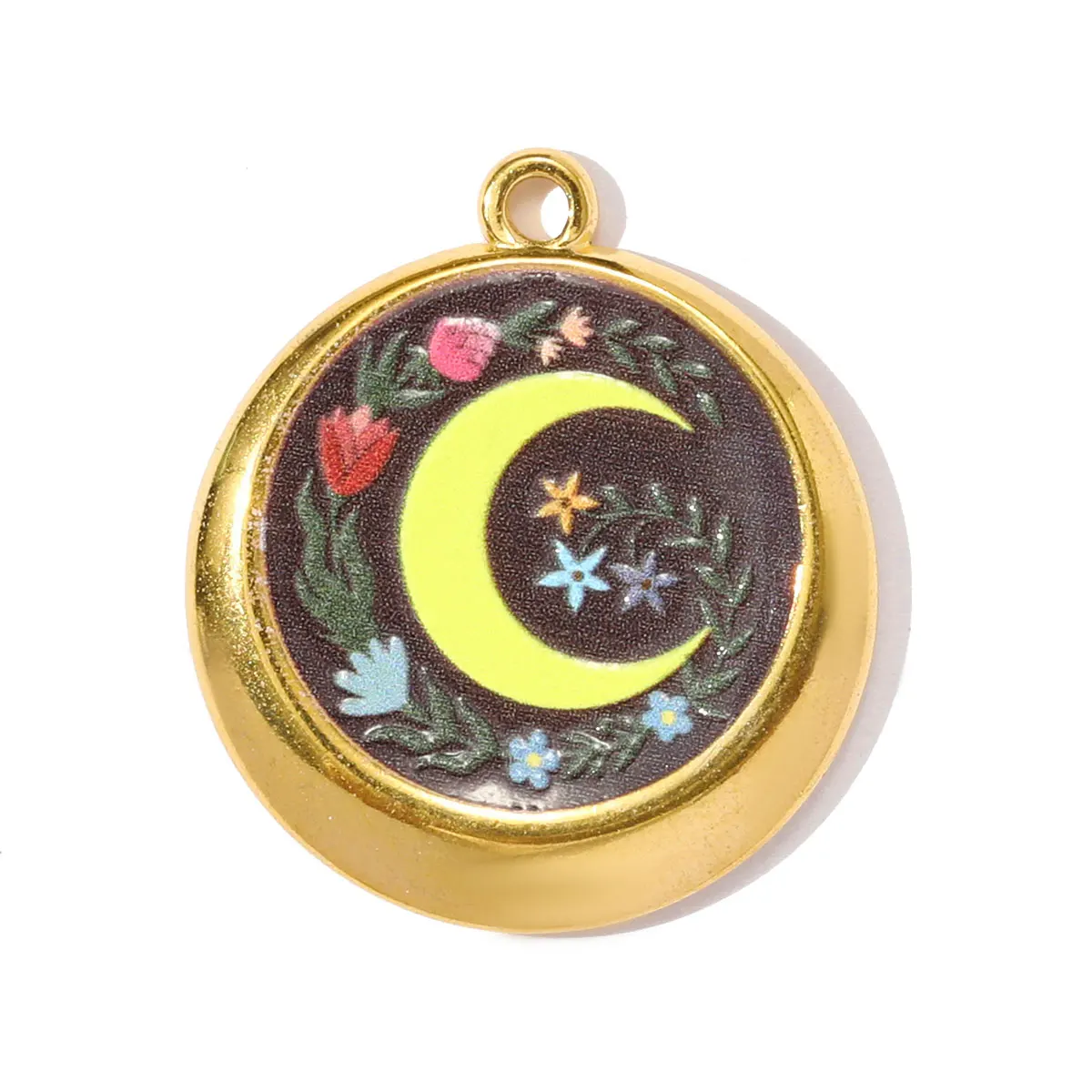 3 قطعة/الوحدة الرجعية الفولاذ المقاوم للصدأ رسمت الهلال الشمس DIY القرط سحر زهرة القلب قلادة قلادة المرأة عين الشر مجوهرات #1