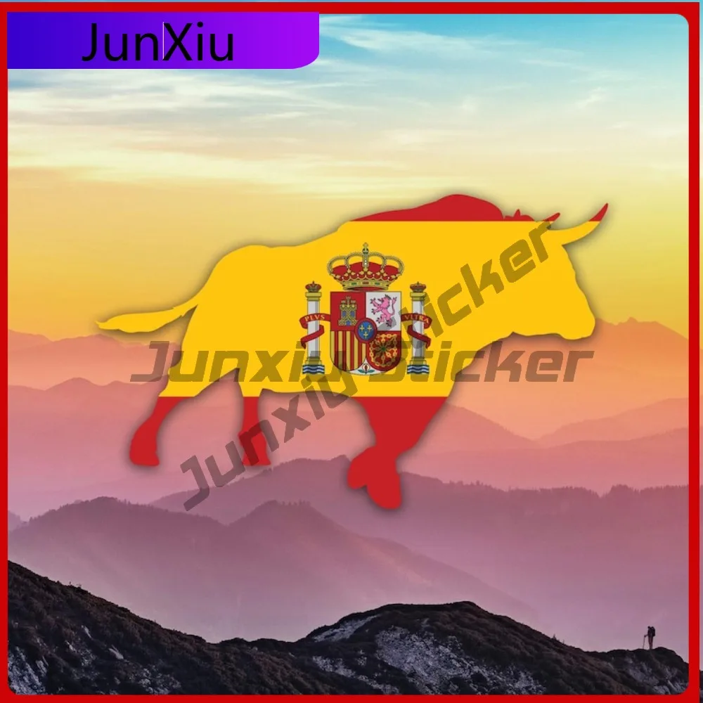 

Bull Shaped Spanish Trendy Helmet Fade Resistant Sticker DecalDie SizesWeatherproof Emblem CutMany Sticker Weatherproof
