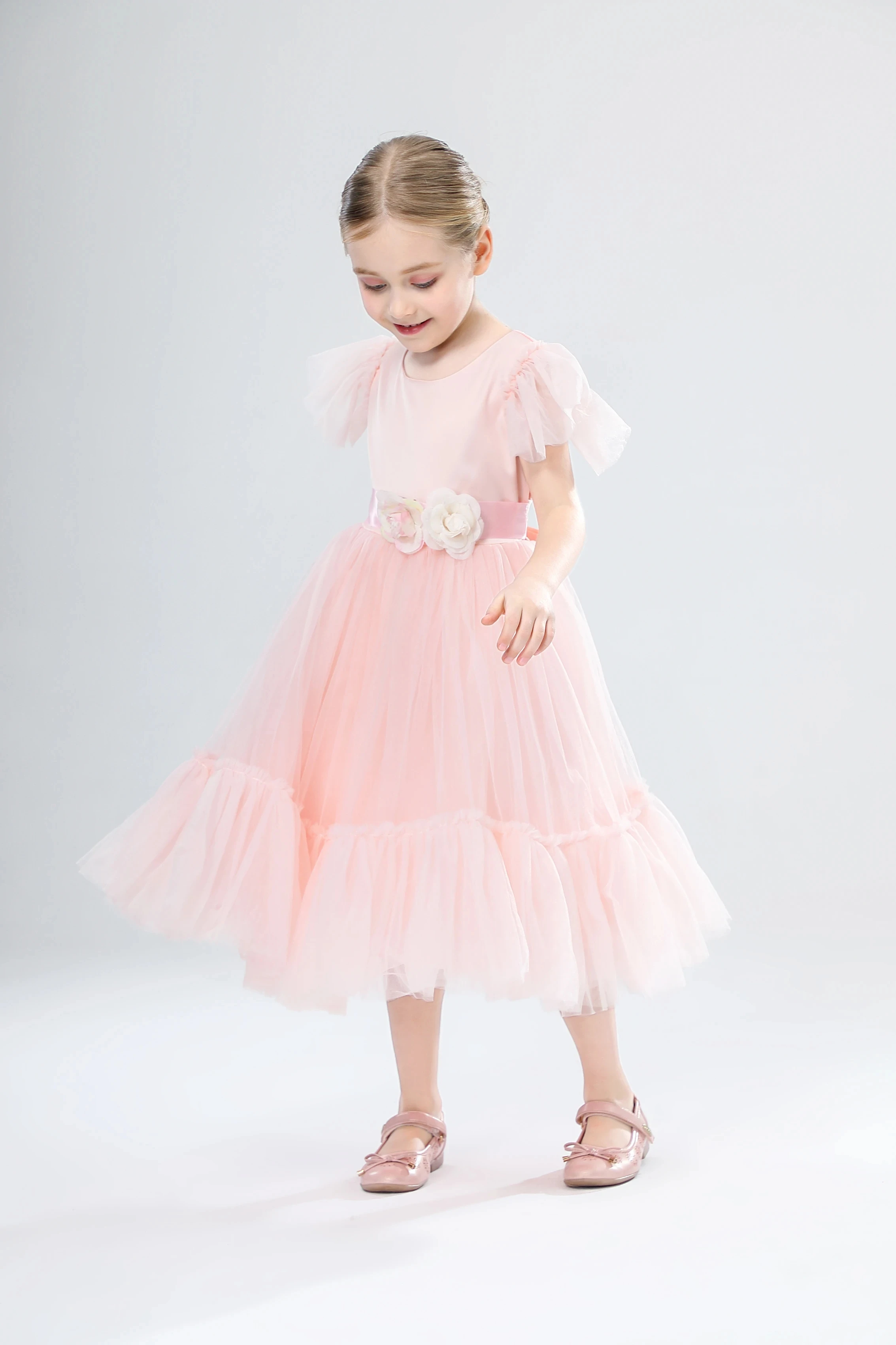 Vestidos de dama de honra longos brancos para meninas, Vestido de casamento infantil, Adolescentes, Vestido formal de primeira comunhão