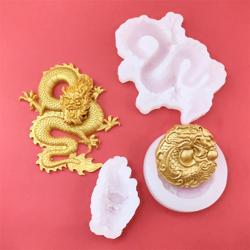 Chinese Dragon Modeling Silicone Mold, Handmade Cake Decoration Mold, Dessert Decoration, Baking Accessories, New Year