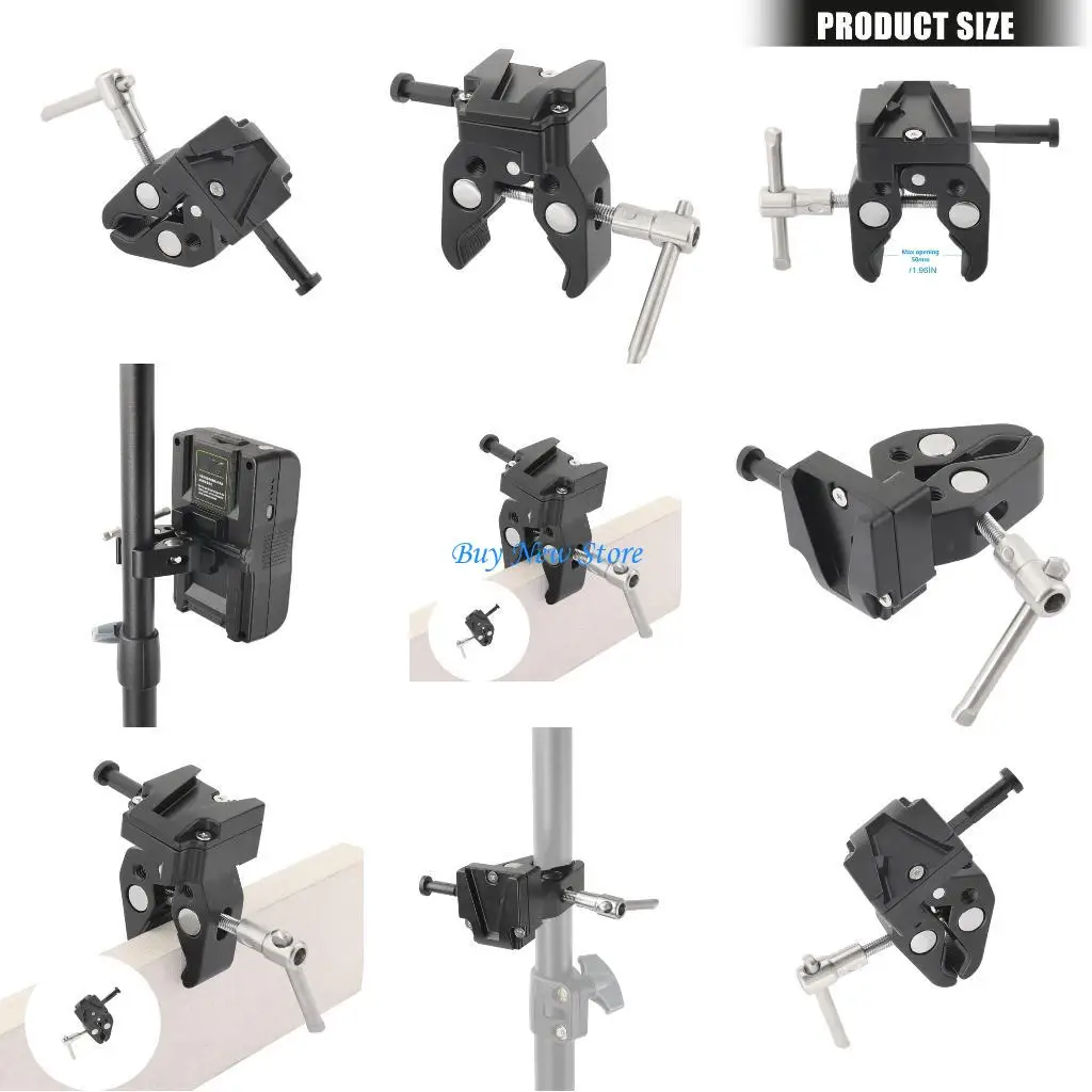 

20CE Universals V Mount Battery Crabs Claws Clamp for Camera and Light Support Aluminum Alloy in Professional Photography