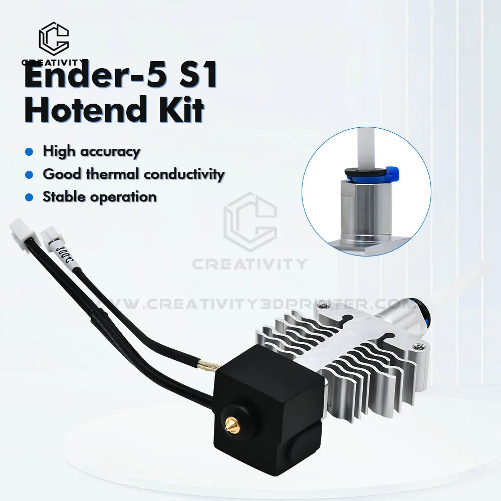 Yaratıcılık Ender 5 S1 Hotend Kiti Yüksek Sıcaklık Hızı Montajlı Ekstruder Hotend Yüksek Sıcaklık Dayanımı/Hızlı Baskı parçası