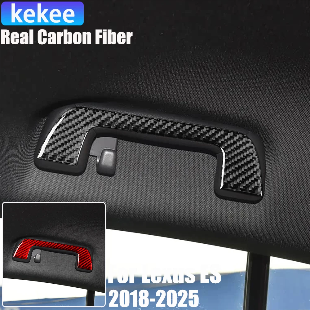 Real Carbon Fiber Car Accessories Roof Grab Handle Soft Sticker For Lexus ES200/250/260/300h/350 2018 19 20 21 22 23 24 2025