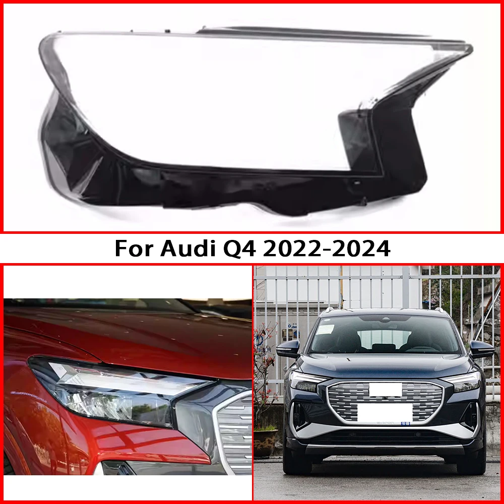Auto Replacement Parts Headlight Shell Lens Shade Mask For Audi Q4 E-tron Meb 2022-2024 Transparent Headlamp Cover