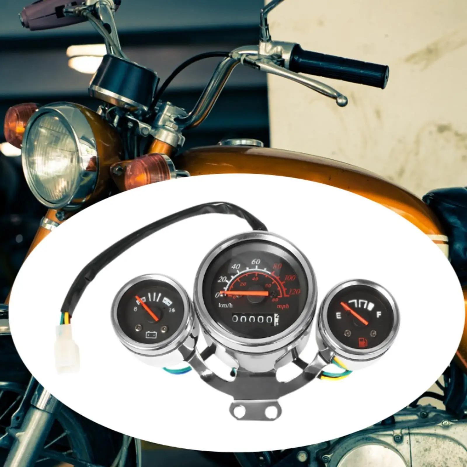 Motorcycle Instrument Kit Voltmeter Easy Installation Motorcycle Accessories Speedometer Odometer Voltmeter Fuel Gauge