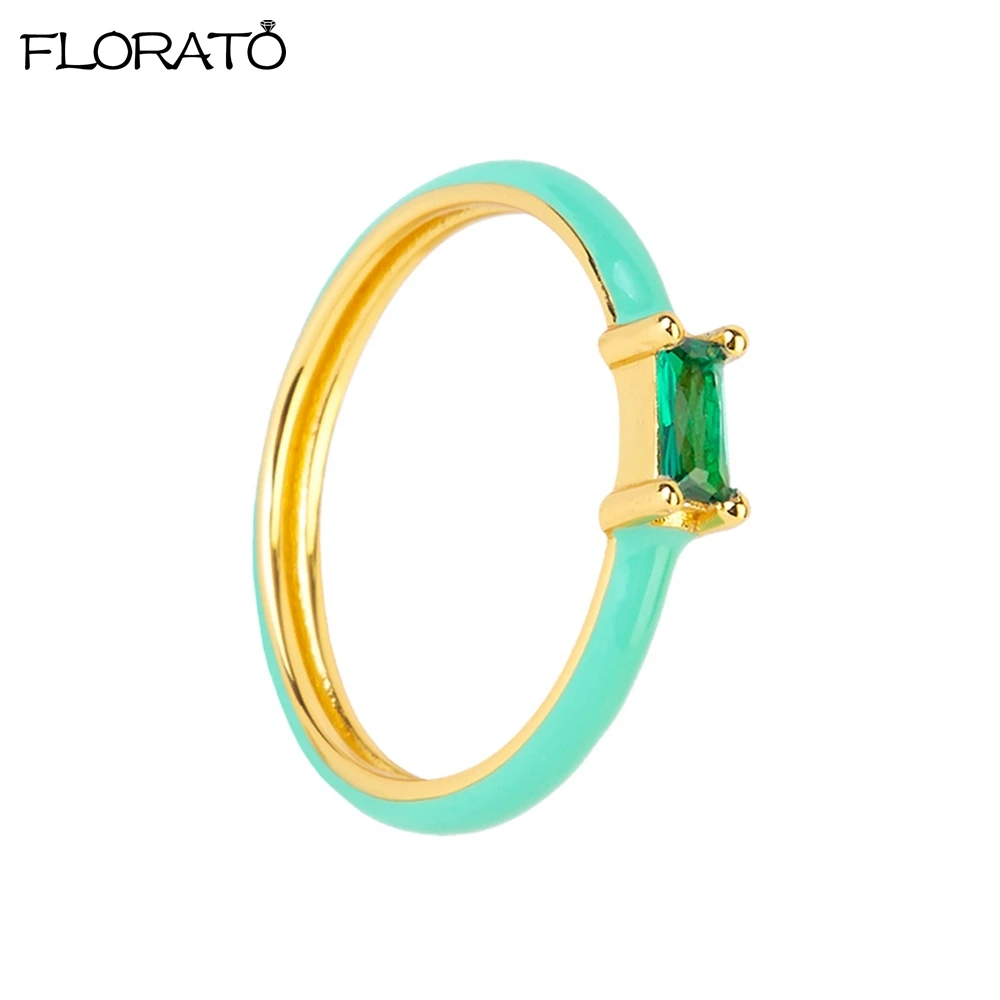 Women's Colorful Enamel Ring, 24K Gold Plated Candy Colors Gift